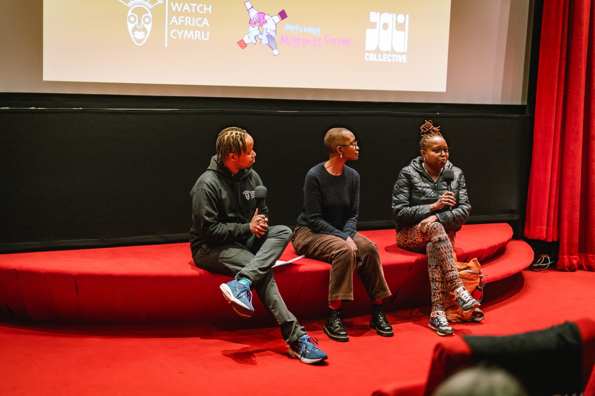 Filmmakers in conversation on stage at the 2025 edition